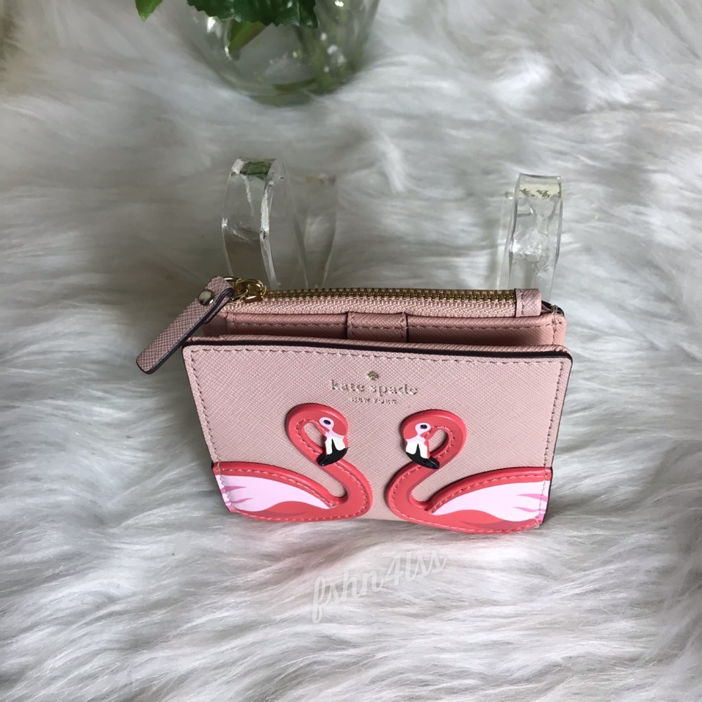 🔥SALE🔥Kate Spade SM Zip Bifold Flamingo Wallet - Picture 4 of 8